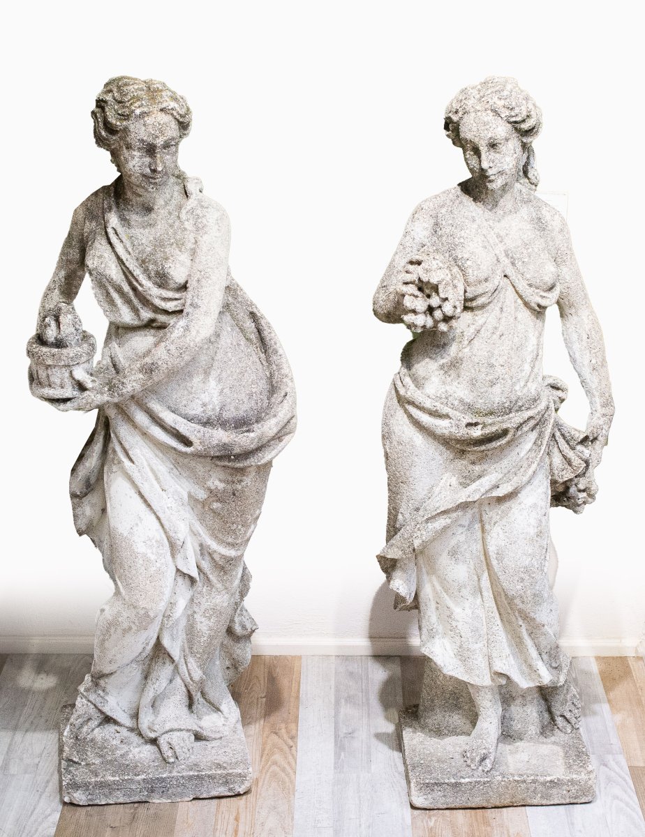 Sculture, "Le quattro stagioni", in graniglia, Anni '30-photo-2