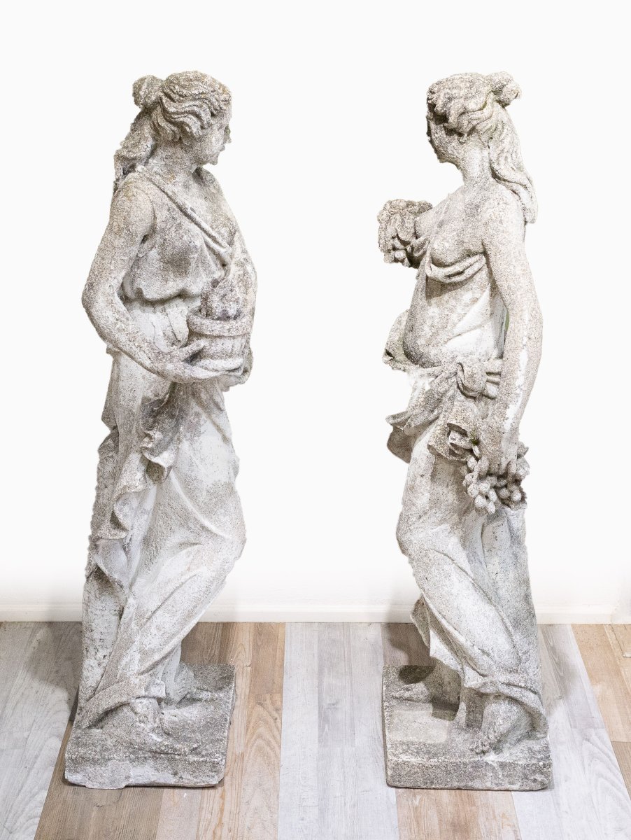 Sculture, "Le quattro stagioni", in graniglia, Anni '30-photo-3