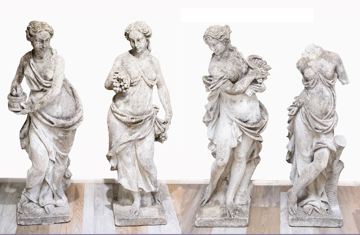 Sculture, "Le quattro stagioni", in graniglia, Anni '30
