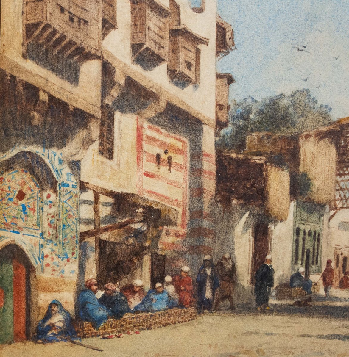 Alberto Pasini, "Veduta Orientalista", acquerello su carta, Epoca '800-photo-4