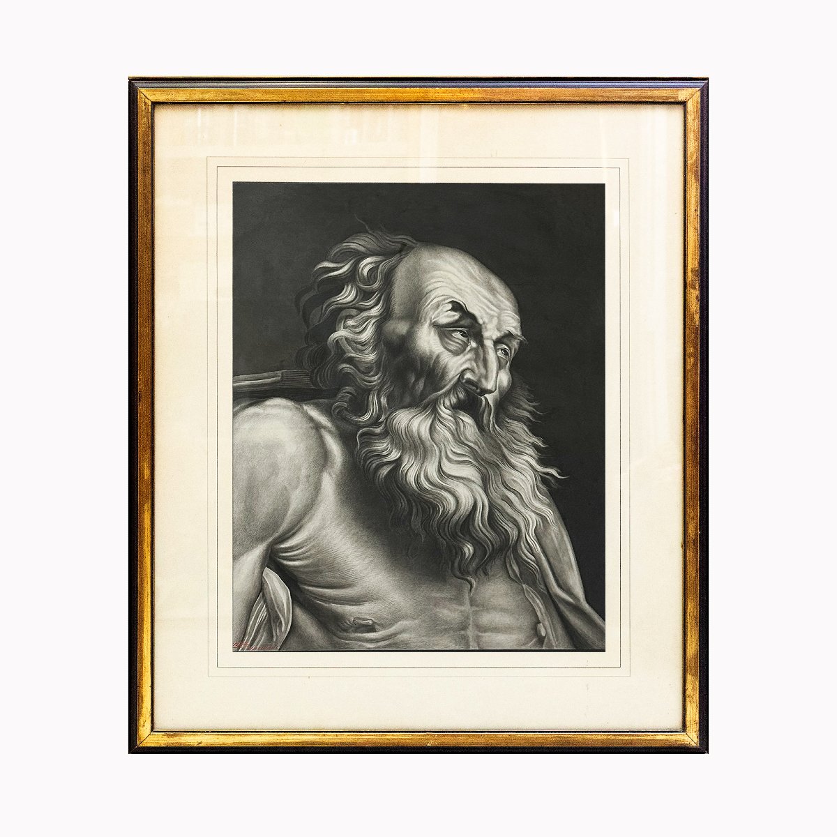 Ciro Denza, Studio dal Domenichino – Dettaglio della “Comunione di San Girolamo”, '800-photo-2