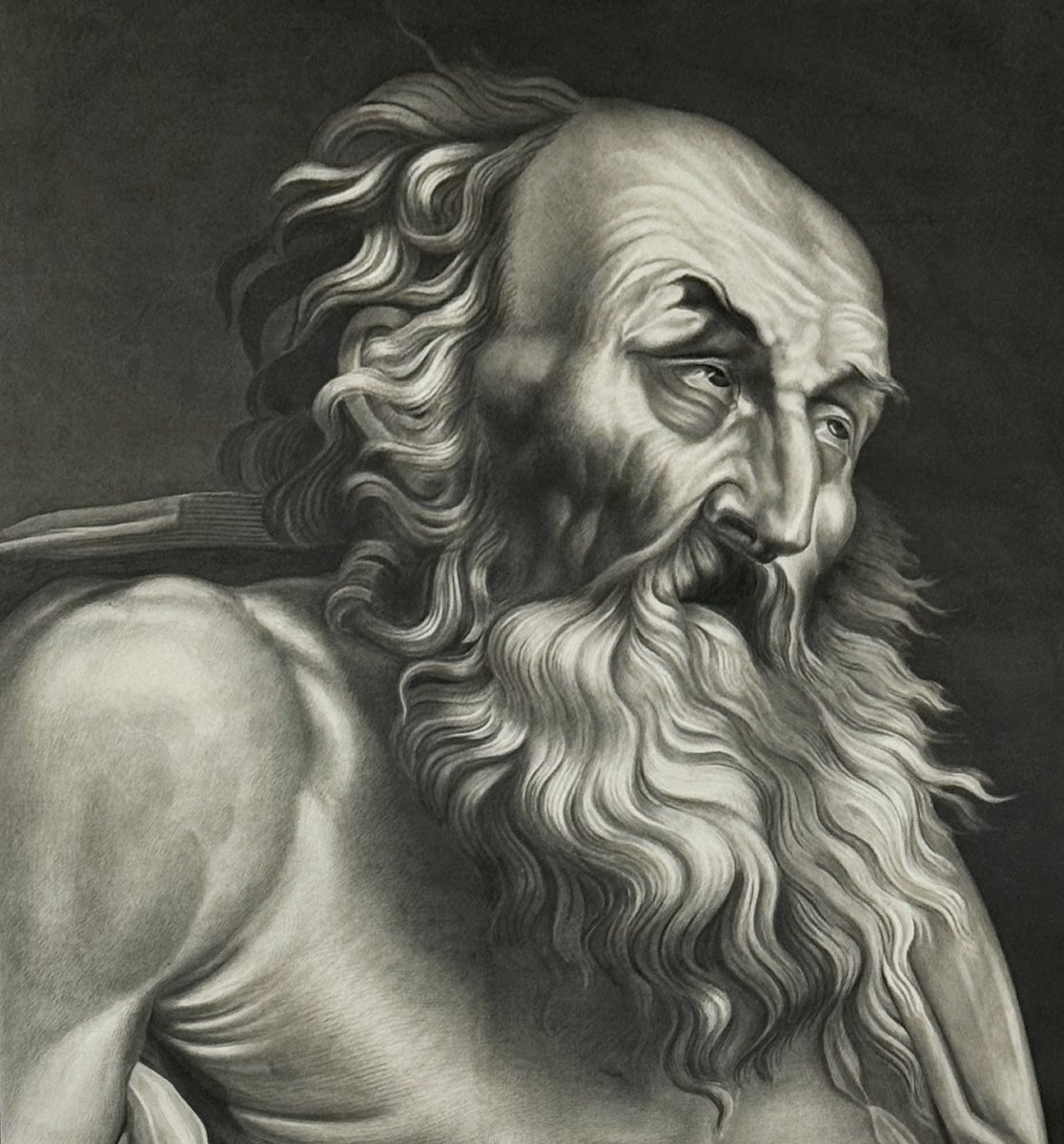 Ciro Denza, Studio dal Domenichino – Dettaglio della “Comunione di San Girolamo”, '800-photo-1