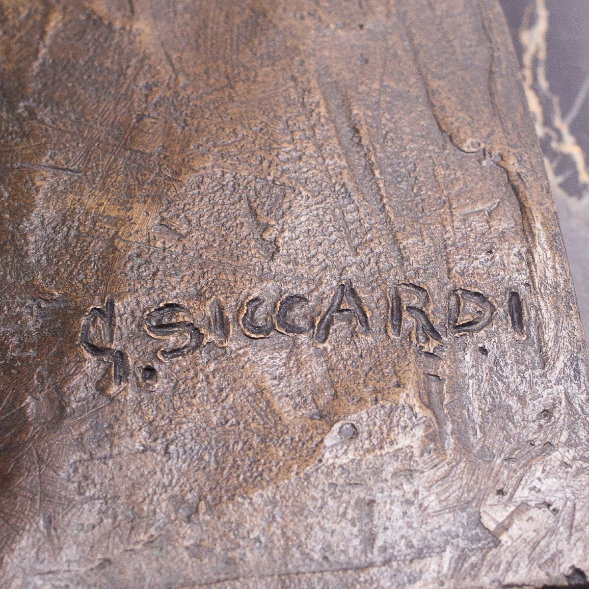 Giuseppe Siccardi, "Portatrice d'acqua orientale", bronzo, Epoca XX-photo-3