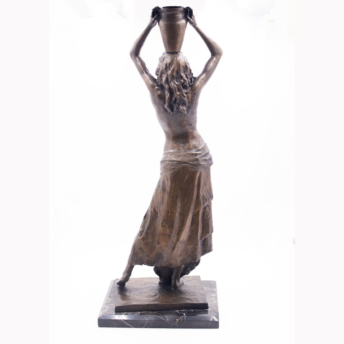 Giuseppe Siccardi, "Portatrice d'acqua orientale", bronzo, Epoca XX-photo-4