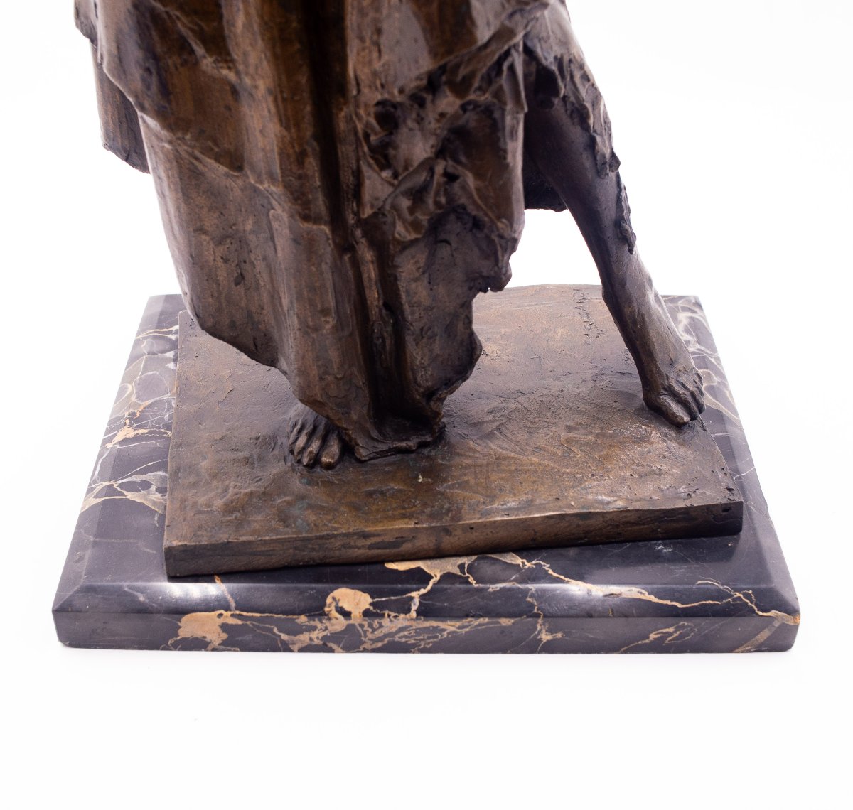Giuseppe Siccardi, "Portatrice d'acqua orientale", bronzo, Epoca XX-photo-3