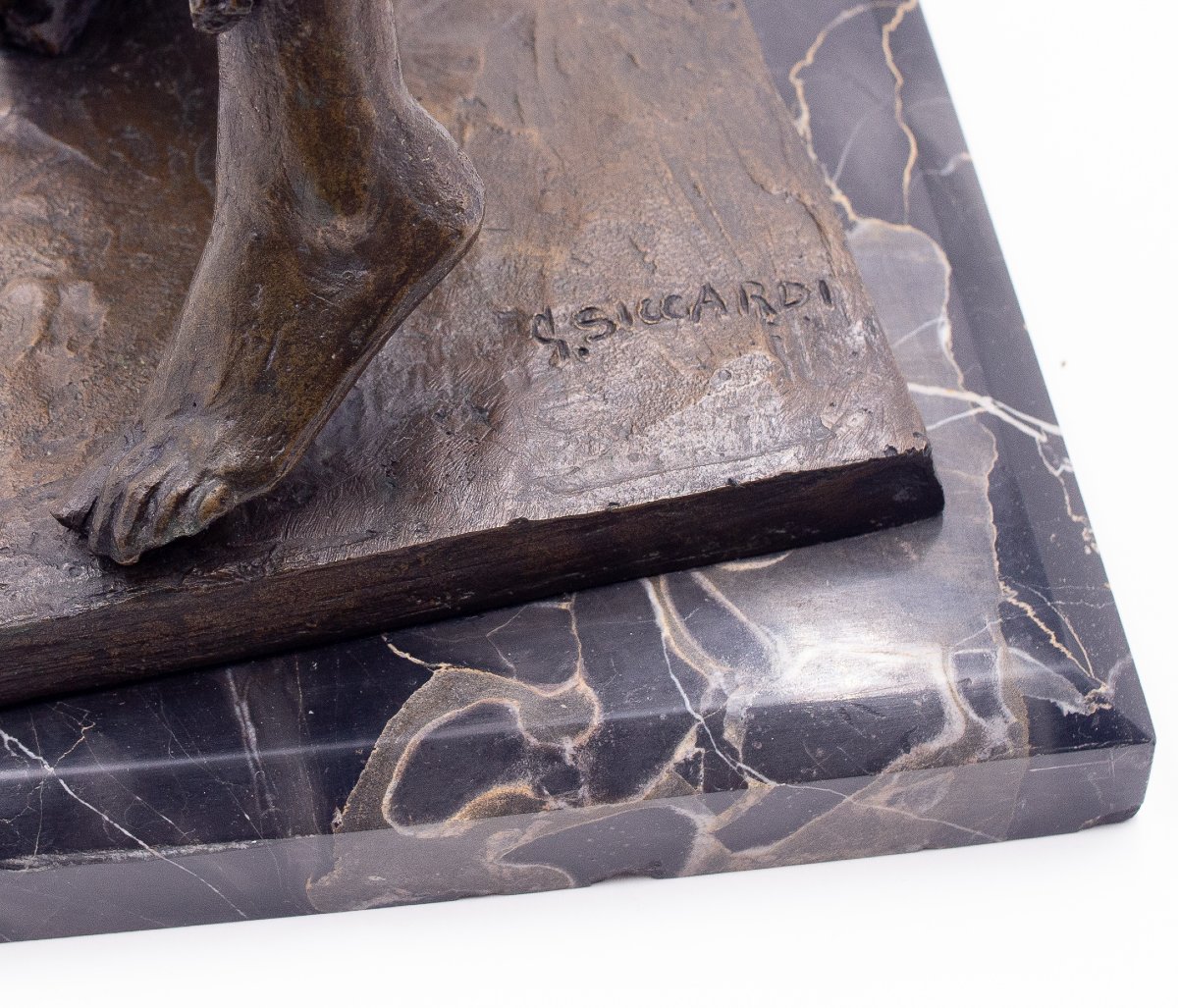Giuseppe Siccardi, "Portatrice d'acqua orientale", bronzo, Epoca XX-photo-5