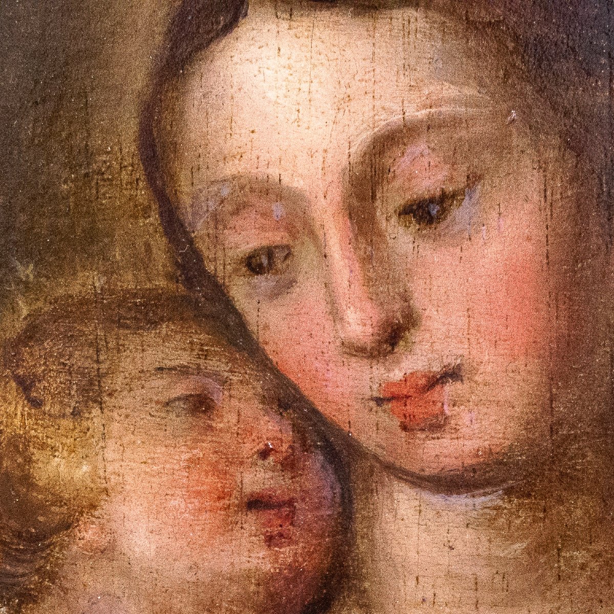 Madonna con Bambino, olio su tavola, XVIII secolo-photo-3
