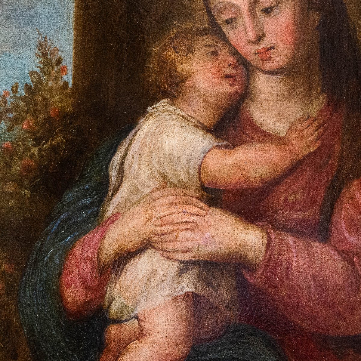 Madonna con Bambino, olio su tavola, XVIII secolo-photo-1