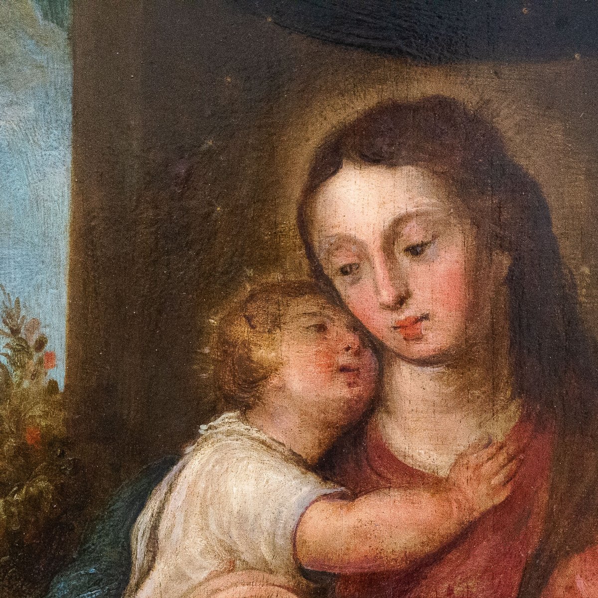 Madonna con Bambino, olio su tavola, XVIII secolo-photo-2