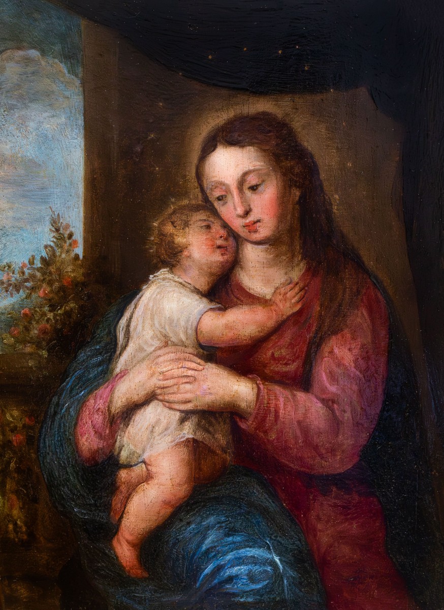 Madonna con Bambino, olio su tavola, XVIII secolo