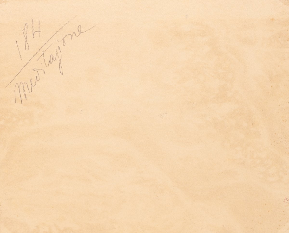 Aurelio Craffonara, "Meditazione", acquerello su carta, Epoca '900-photo-7