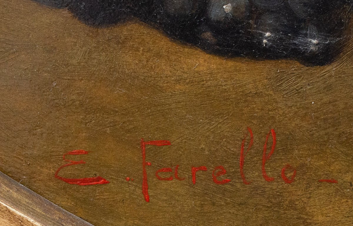 Eugenio Farello, "Natura Morta con fiori", olio su tela, firmato, XX Secolo-photo-3