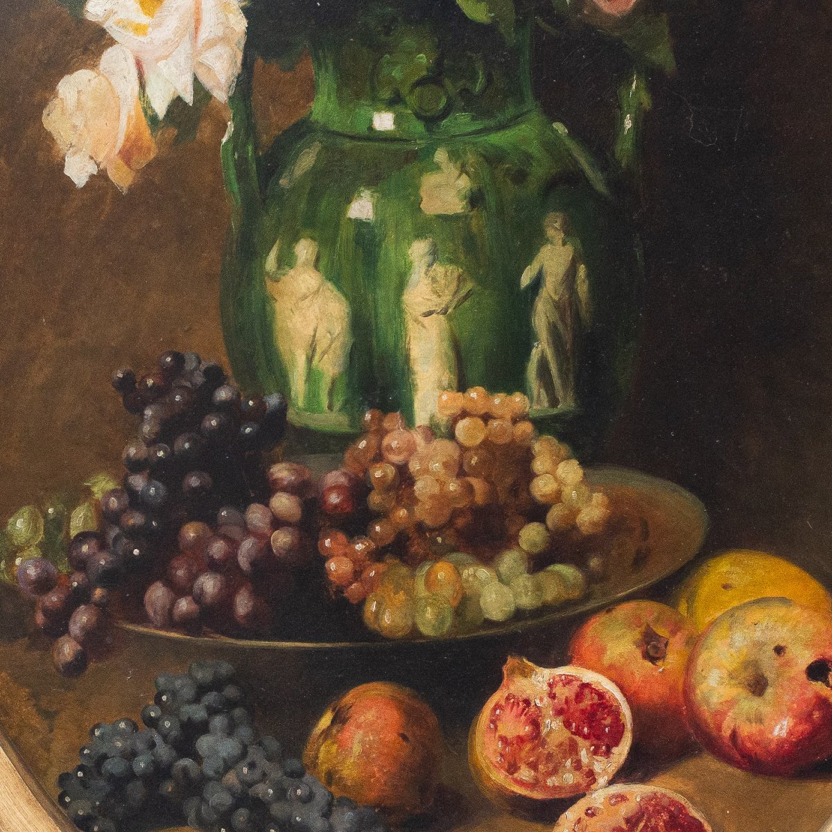 Eugenio Farello, "Natura Morta con fiori", olio su tela, firmato, XX Secolo-photo-1