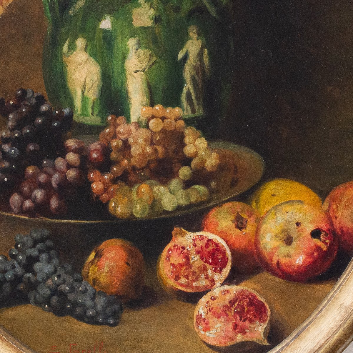 Eugenio Farello, "Natura Morta con fiori", olio su tela, firmato, XX Secolo-photo-3