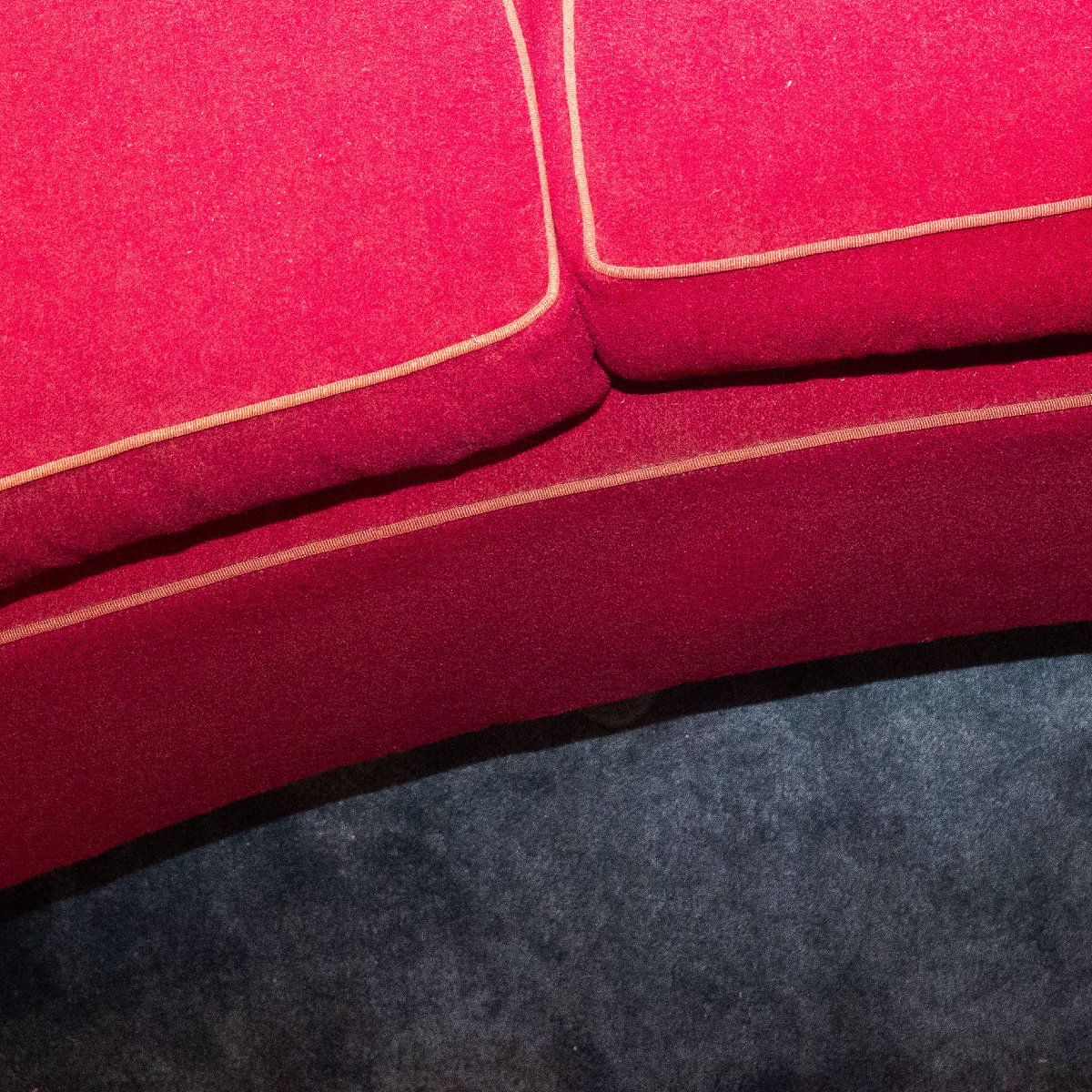 Salotto in velluto rosso, stile Gio' Ponti, Anni '50-photo-4