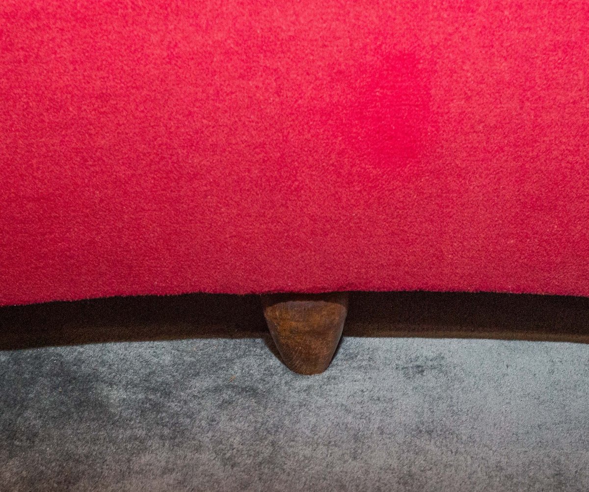 Salotto in velluto rosso, stile Gio' Ponti, Anni '50-photo-5