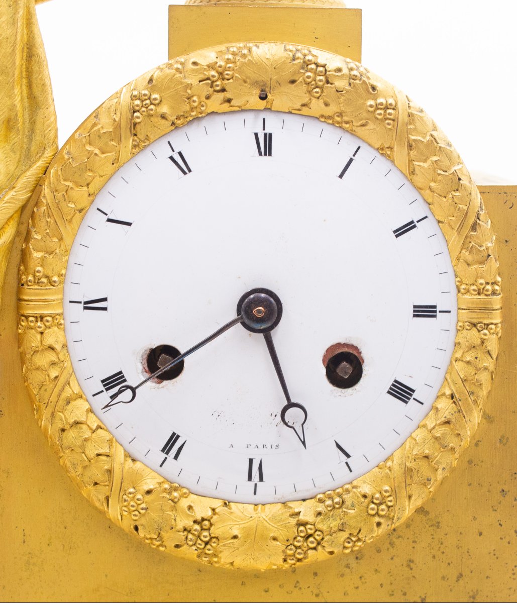 Orologio da tavolo francese in bronzo dorato – Impero, circa 1815-photo-2