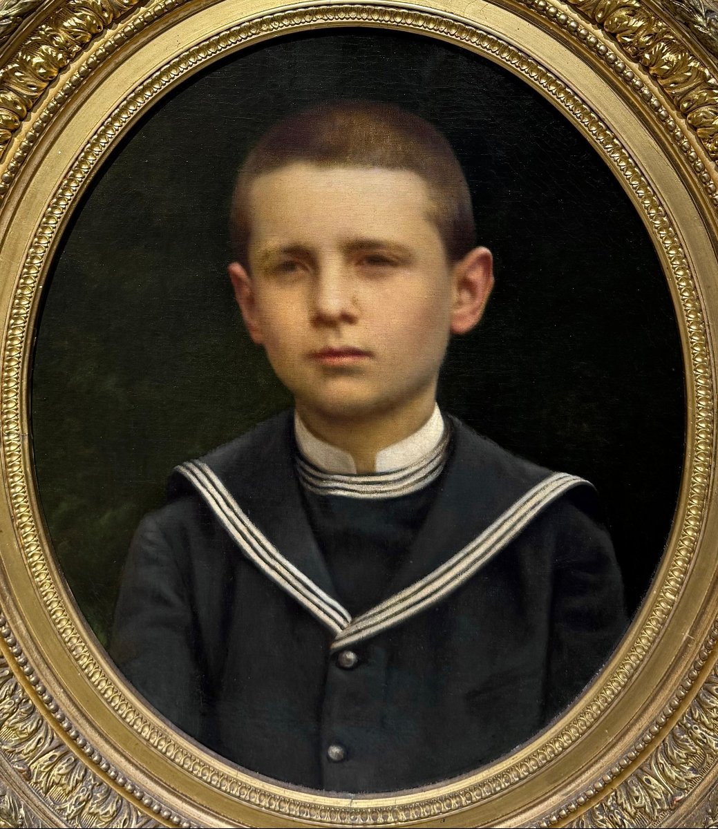 Ritratto di Giovane, olio su tela, Epoca Fine XIX secolo-photo-3