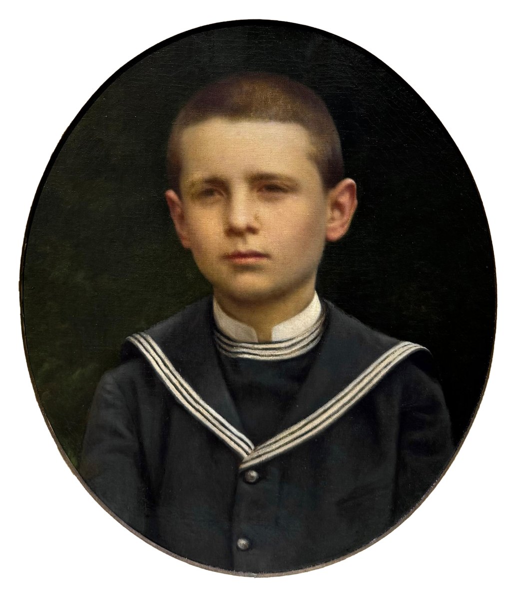 Ritratto di Giovane, olio su tela, Epoca Fine XIX secolo-photo-4