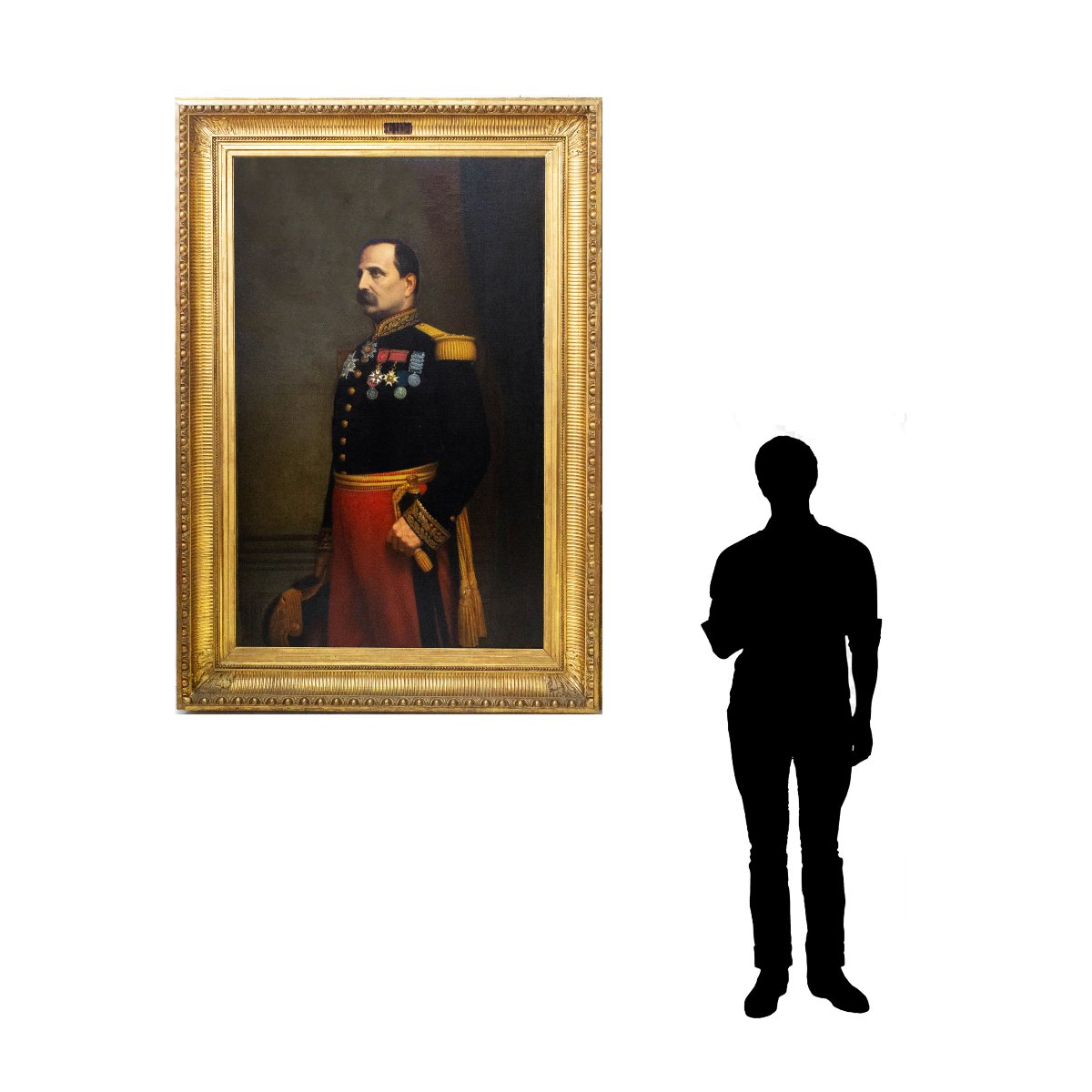 Eugène Laville, "Ritratto del generale Barral", firmato, oliosu tela, Salon del 1869-photo-4