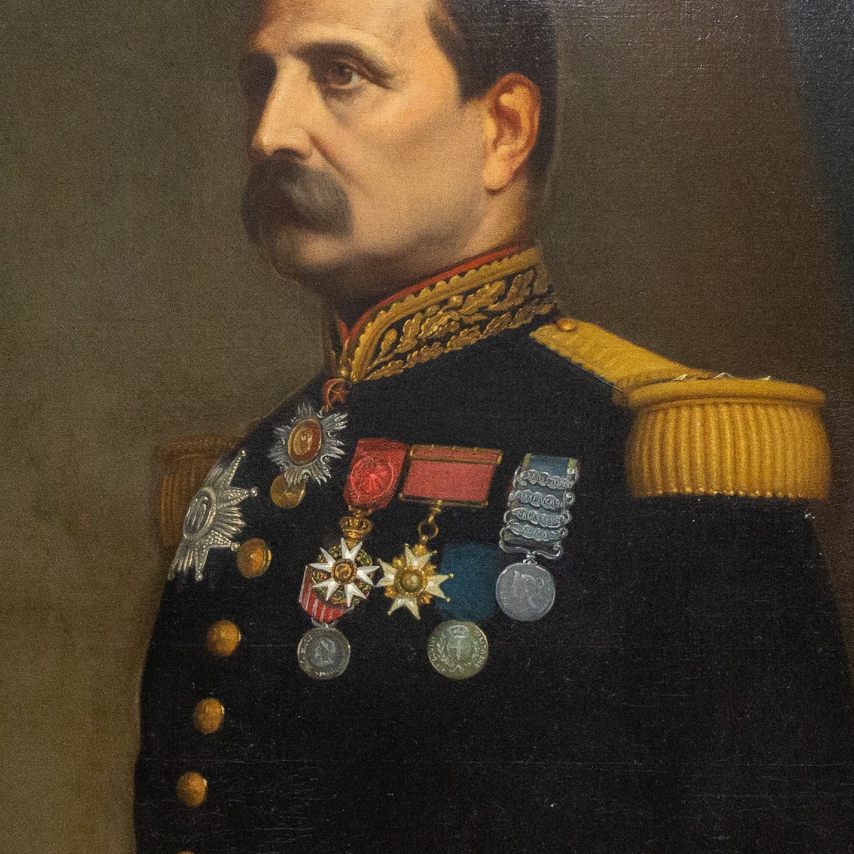 Eugène Laville, "Ritratto del generale Barral", firmato, oliosu tela, Salon del 1869-photo-1