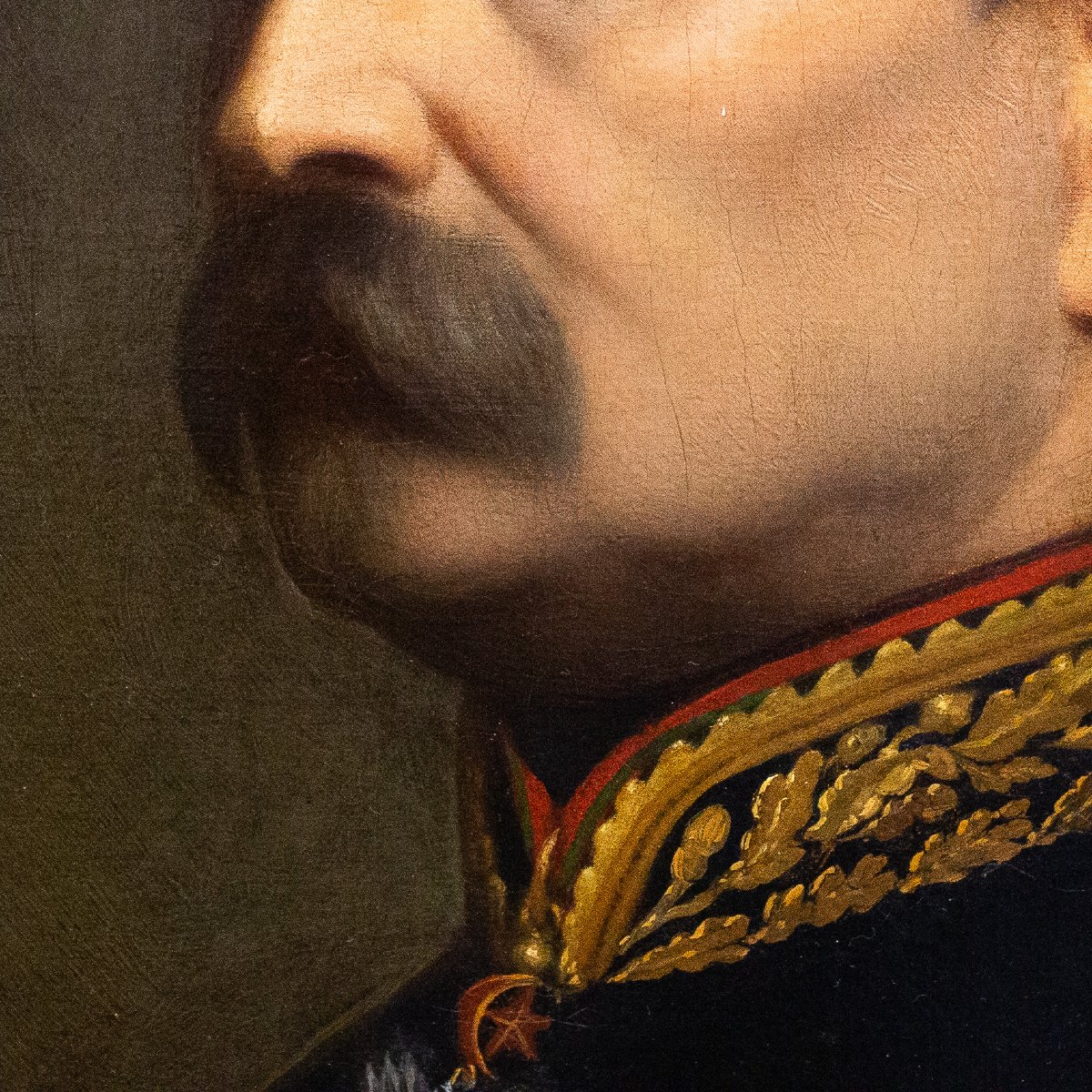 Eugène Laville, "Ritratto del generale Barral", firmato, oliosu tela, Salon del 1869-photo-2