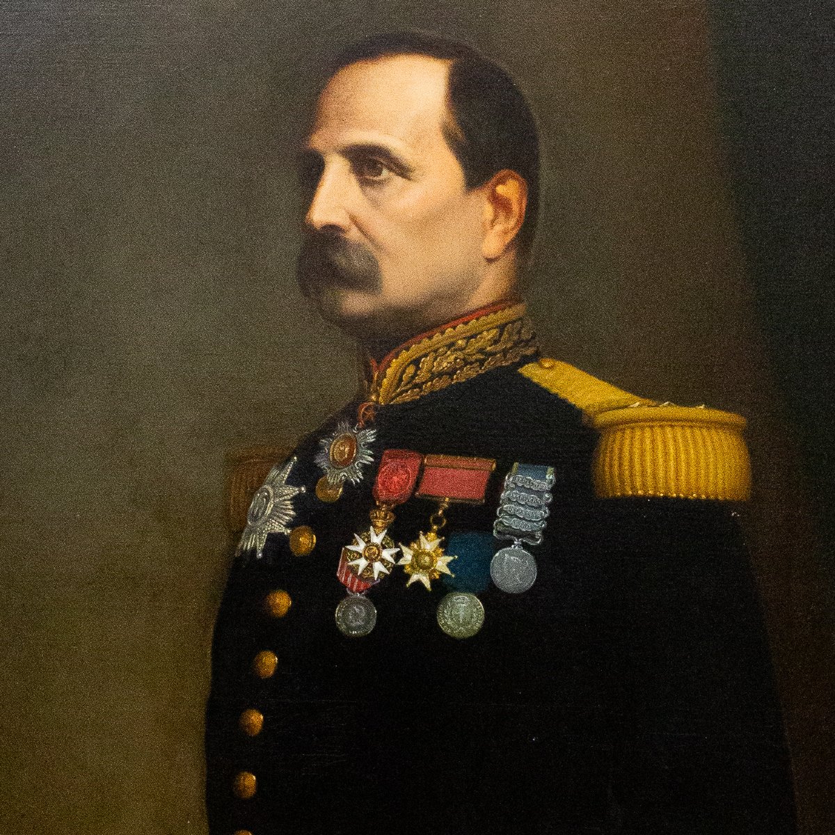 Eugène Laville, "Ritratto del generale Barral", firmato, oliosu tela, Salon del 1869-photo-5