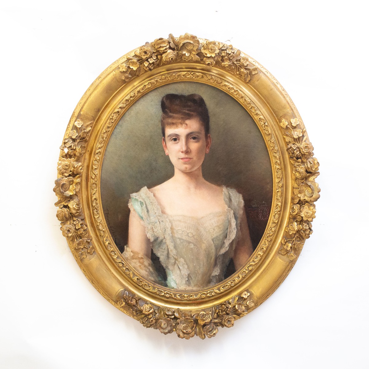 Félix Pescador y Saldaña, "Marie de la Rochemacé", firmato, 1888, olio su tela