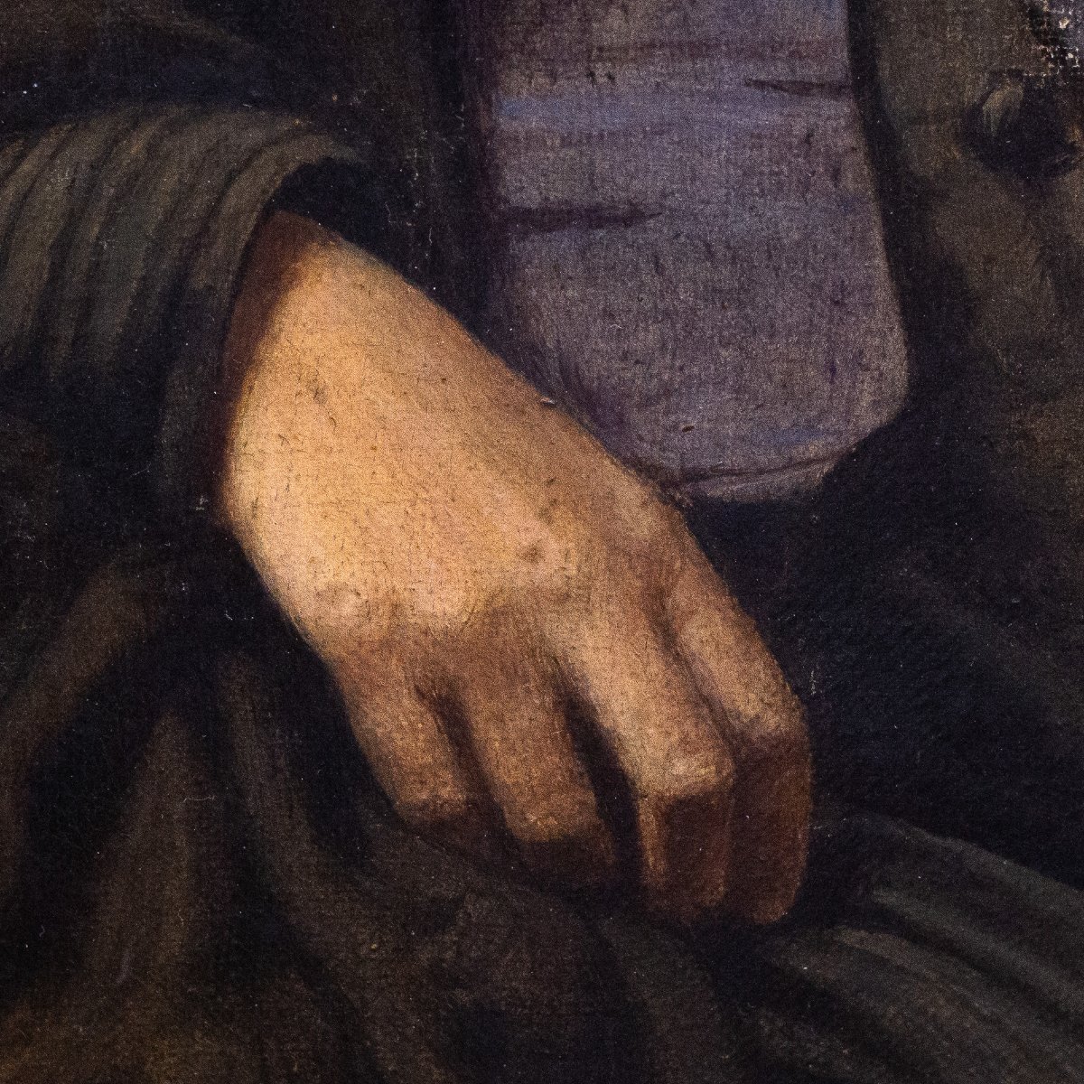 F. Figuière, "Ritratto di signora", olio su tela, firmato, Epoca Fine XIX Secolo-photo-2