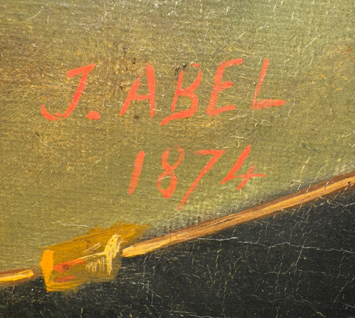 J. Abel, “Ritratto di Ufficiale Legione d’Onore", firmato, olio su tela, 1870-photo-3
