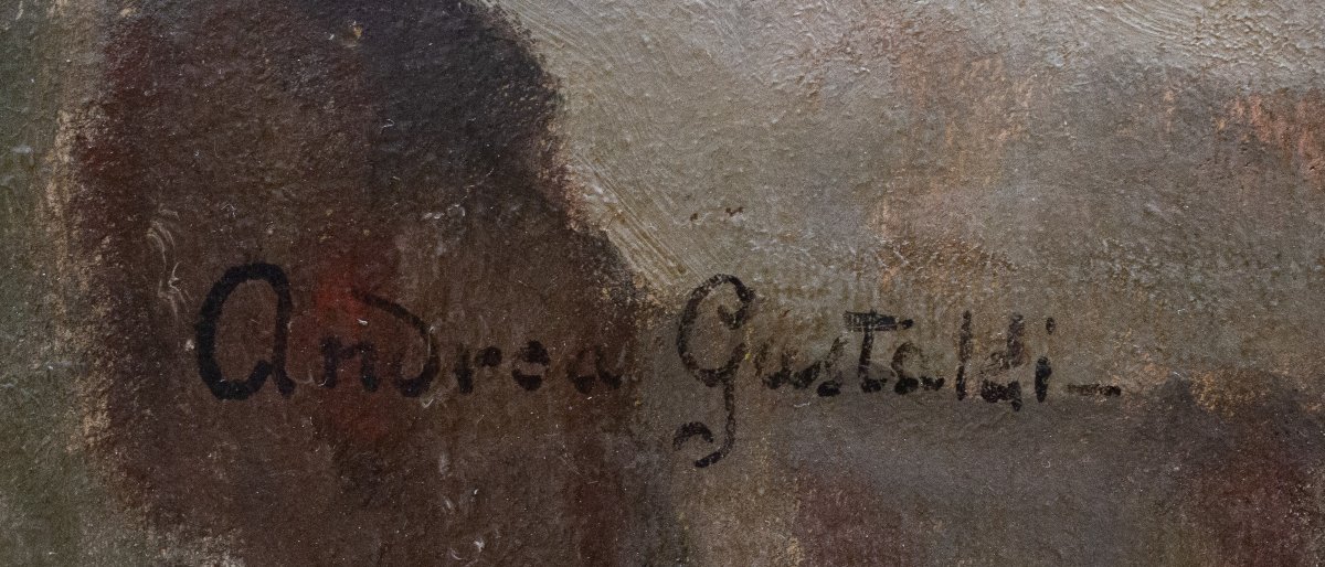 Andrea Gastaldi, "Nudo di donna", olio su tela, firmato, XIX Secolo-photo-3