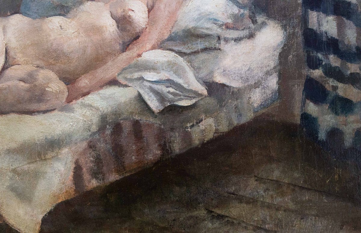 Andrea Gastaldi, "Nudo di donna", olio su tela, firmato, XIX Secolo-photo-3