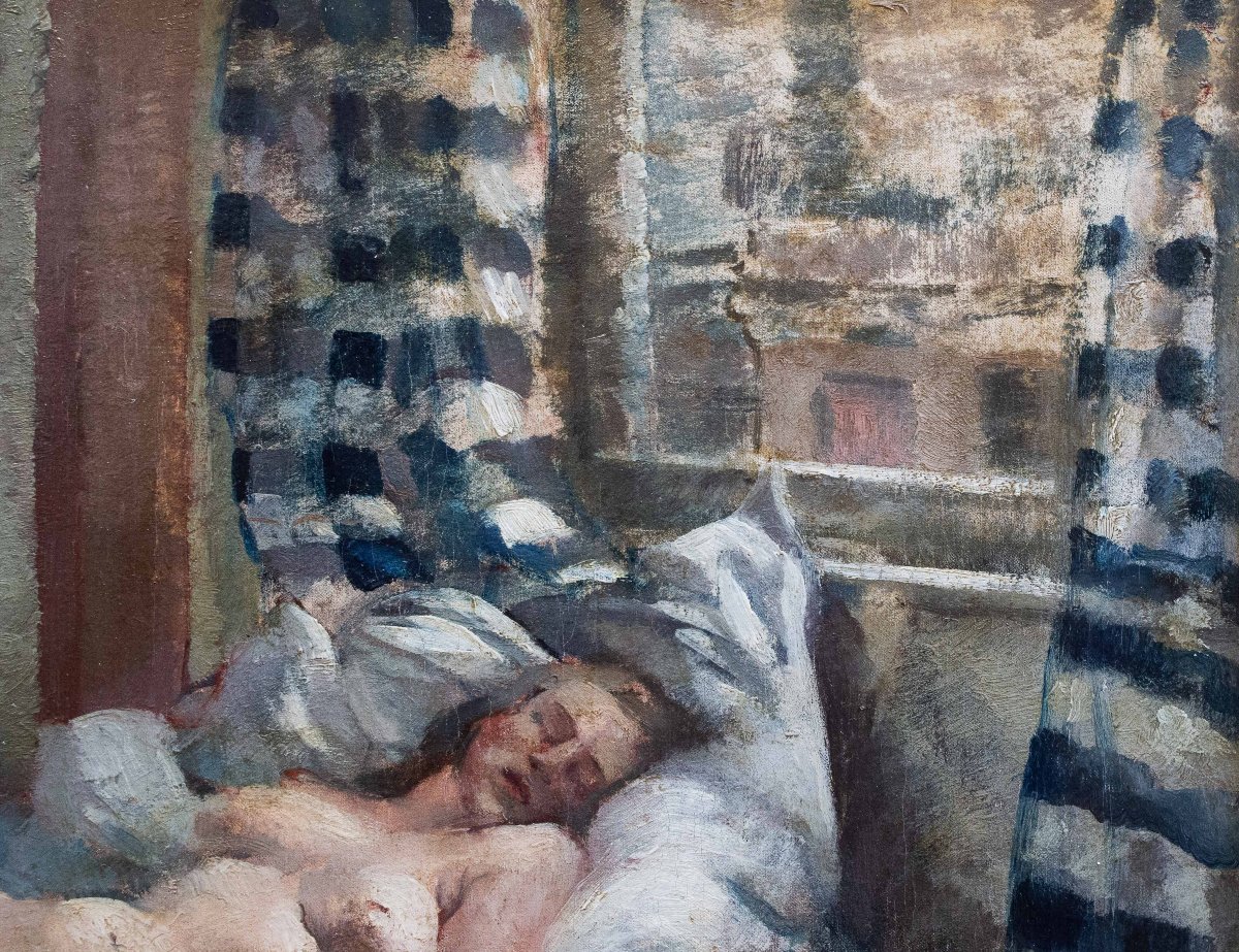 Andrea Gastaldi, "Nudo di donna", olio su tela, firmato, XIX Secolo-photo-4