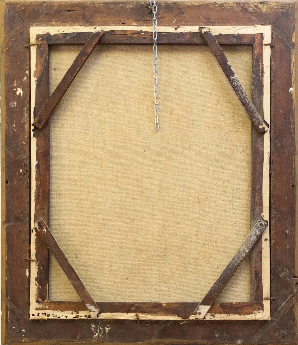 "Ritratto di giovane gentiluomo", olio su tela, Epoca XIX secolo-photo-4