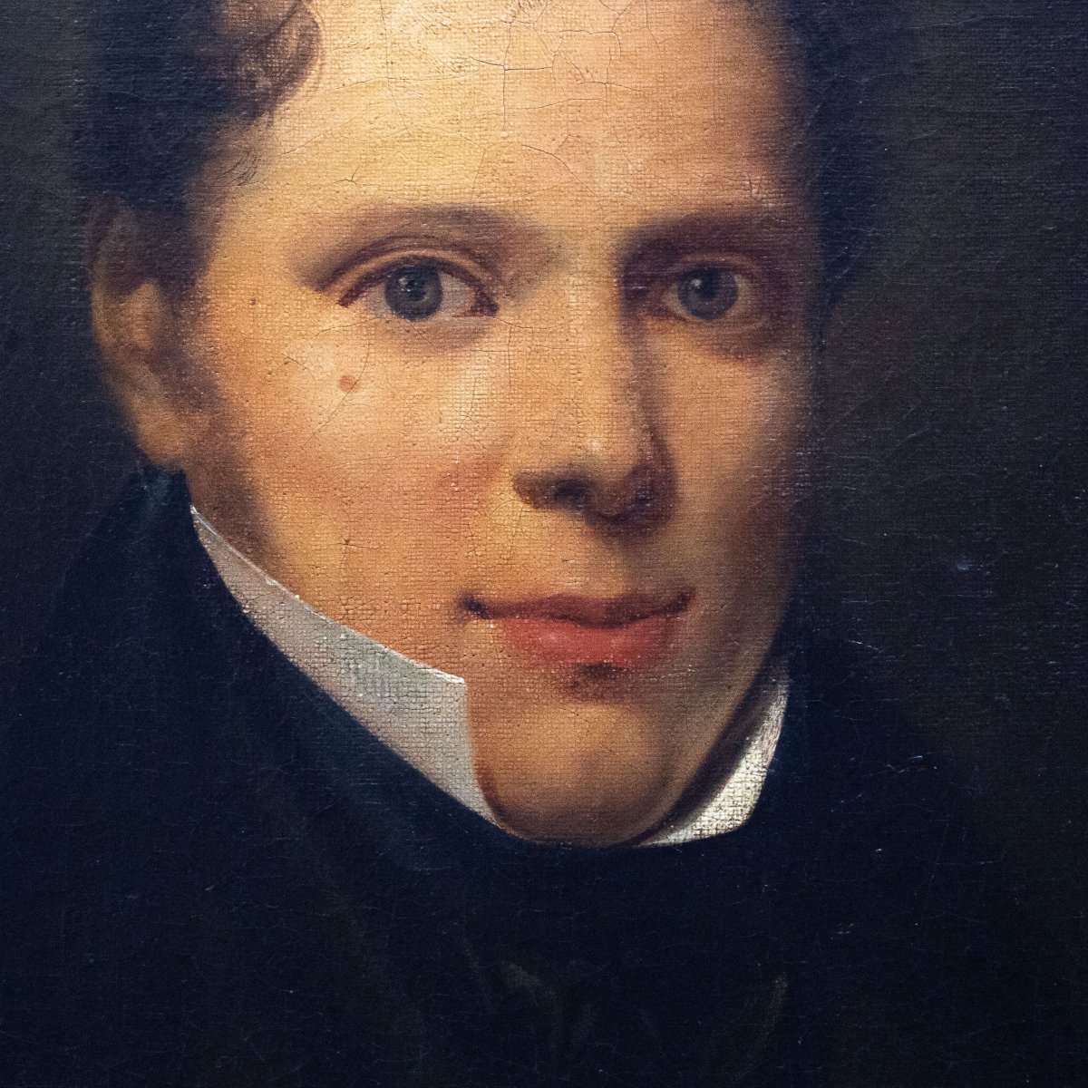 "Ritratto di giovane gentiluomo", olio su tela, Epoca XIX secolo-photo-1
