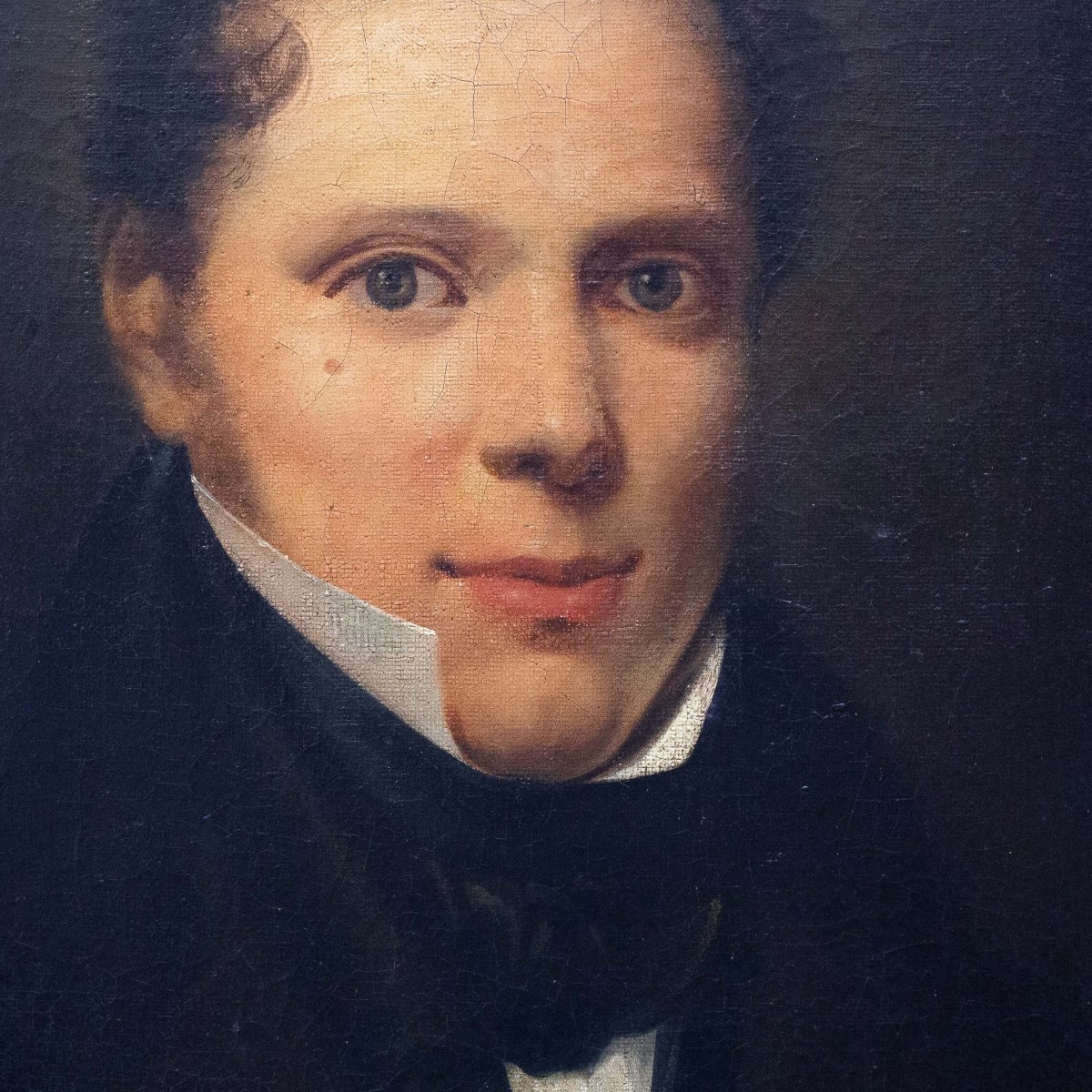 "Ritratto di giovane gentiluomo", olio su tela, Epoca XIX secolo-photo-2