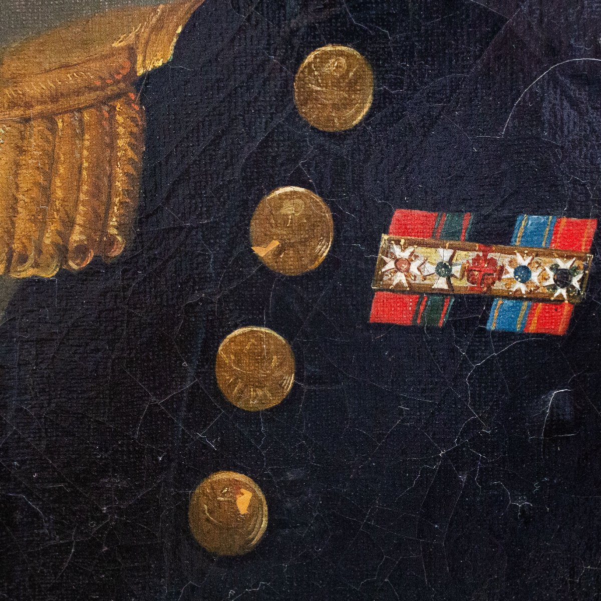 "Ritratto di Ufficiale della Marina Imperiale", olio su tela , XIX Secolo-photo-2