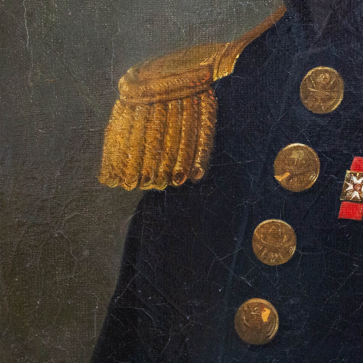 "Ritratto di Ufficiale della Marina Imperiale", olio su tela , XIX Secolo-photo-3