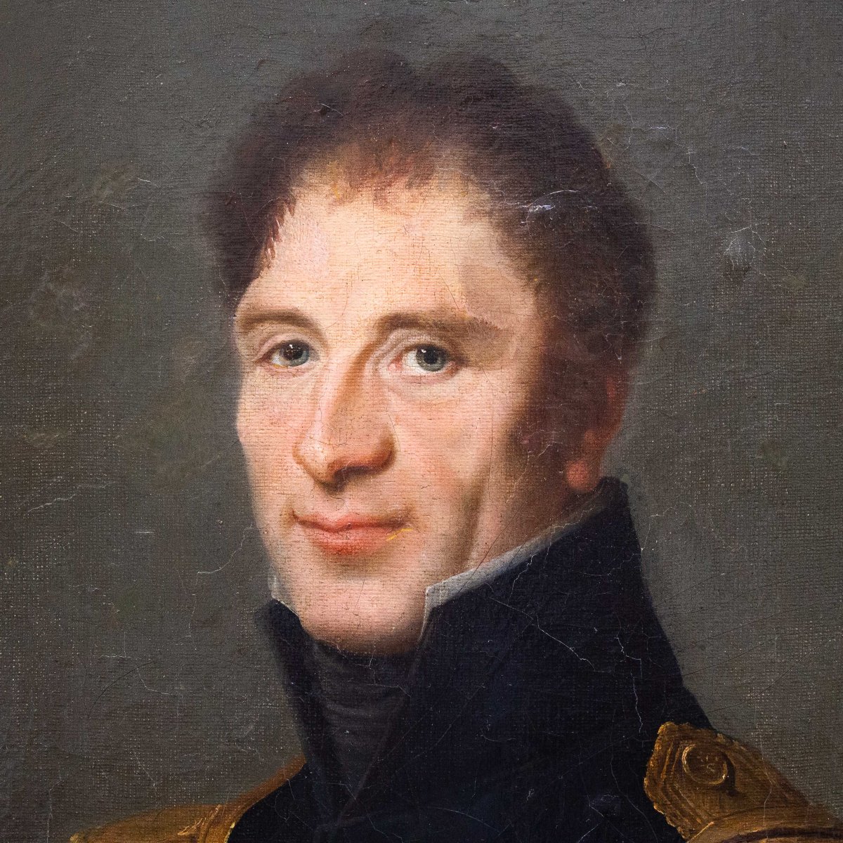 "Ritratto di Ufficiale della Marina Imperiale", olio su tela , XIX Secolo-photo-4