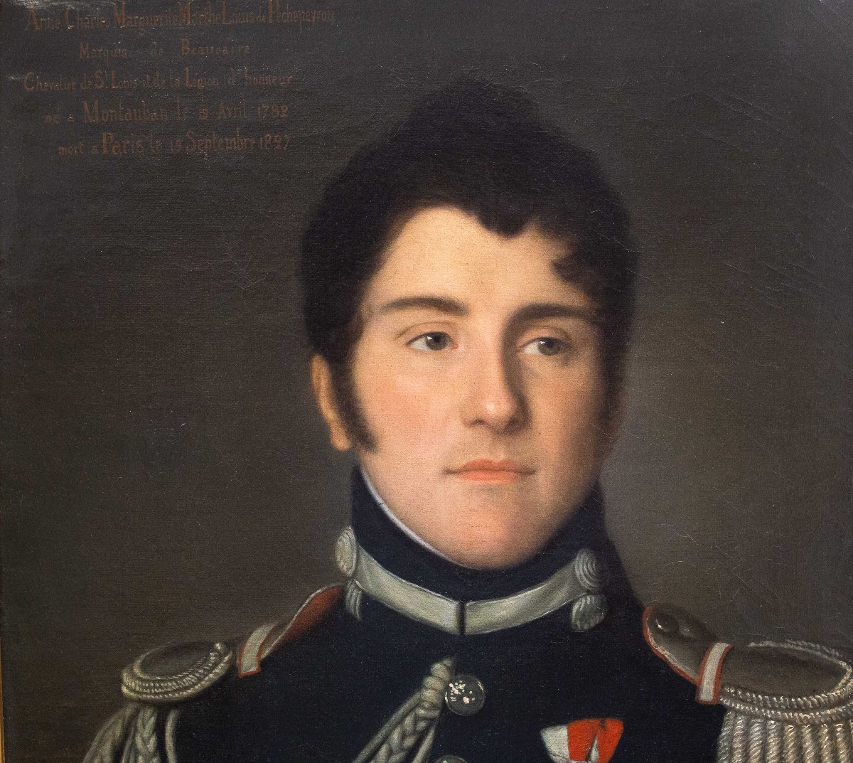 "Ritratto del marchese di Beaucaire," olio su tela, inizio XIX secolo-photo-3