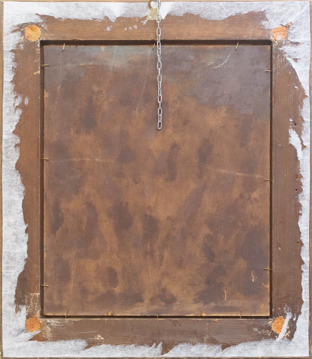 "Ritratto di Ufficiale Decorato", olio su tavola, firmato, Epoca '800-photo-4