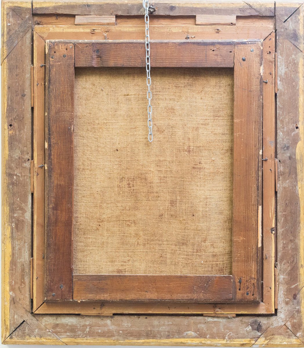"Ritratti di Coppia", olio su tela, firmato, Epoca '800-photo-4