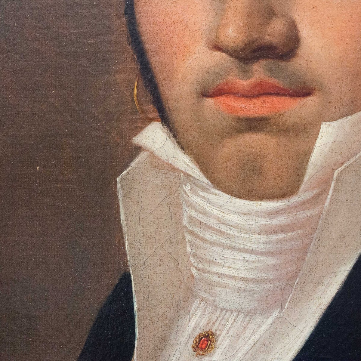 "Ritratti di Coppia", olio su tela, firmato, Epoca '800-photo-7