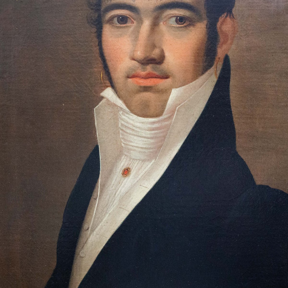 "Ritratti di Coppia", olio su tela, firmato, Epoca '800-photo-8
