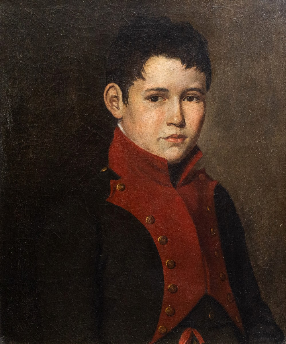 "Ritratto di giovane", olio su tela, Epoca '800