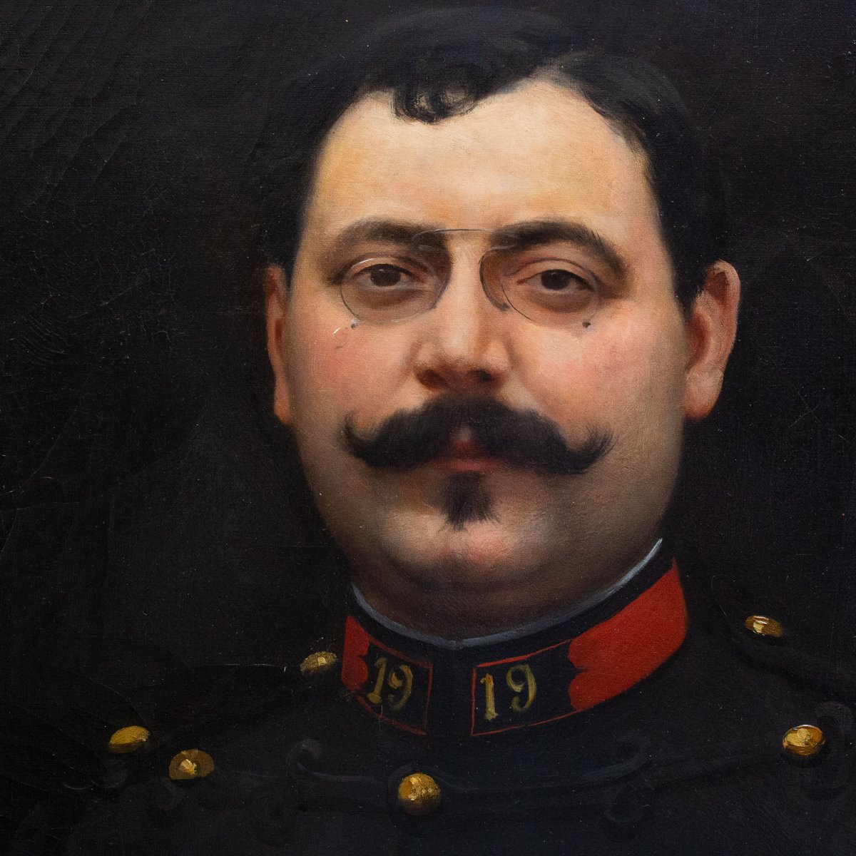 Louis Hierle, "Ritratto di Ufficiale del 19º Reggimento", olio su tela, firmato, 1897-photo-1