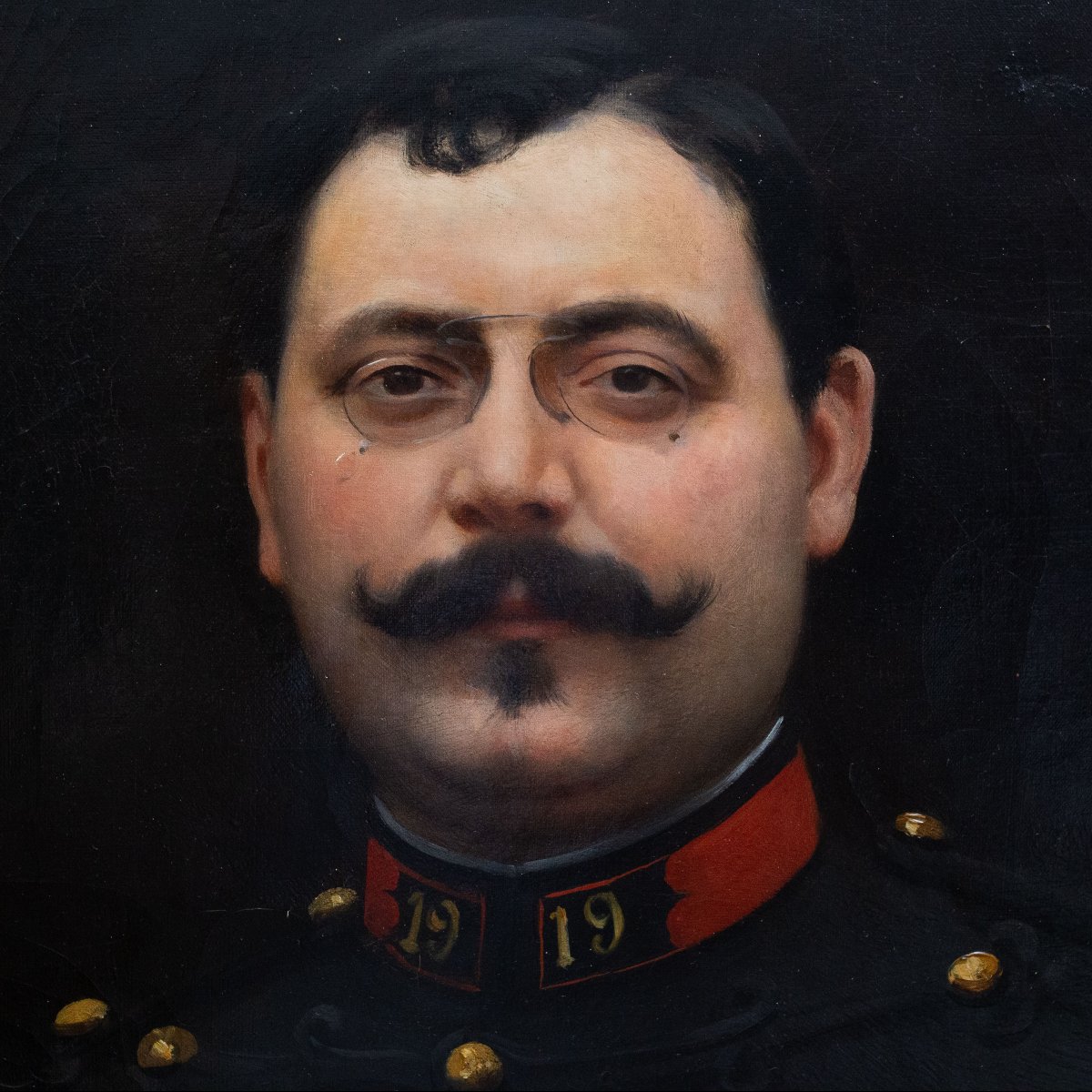 Louis Hierle, "Ritratto di Ufficiale del 19º Reggimento", olio su tela, firmato, 1897-photo-3