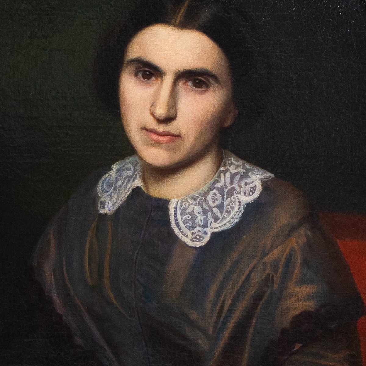 "Ritratto di Nobile Signora", olio su tela, Epoca XIX secolo-photo-1