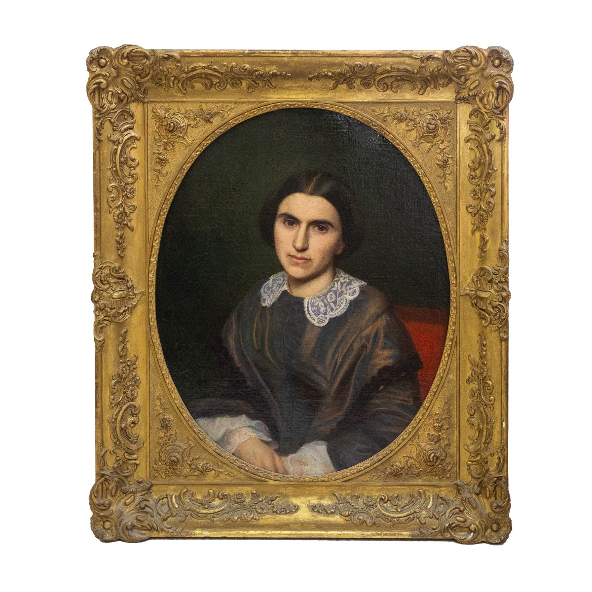 "Ritratto di Nobile Signora", olio su tela, Epoca XIX secolo