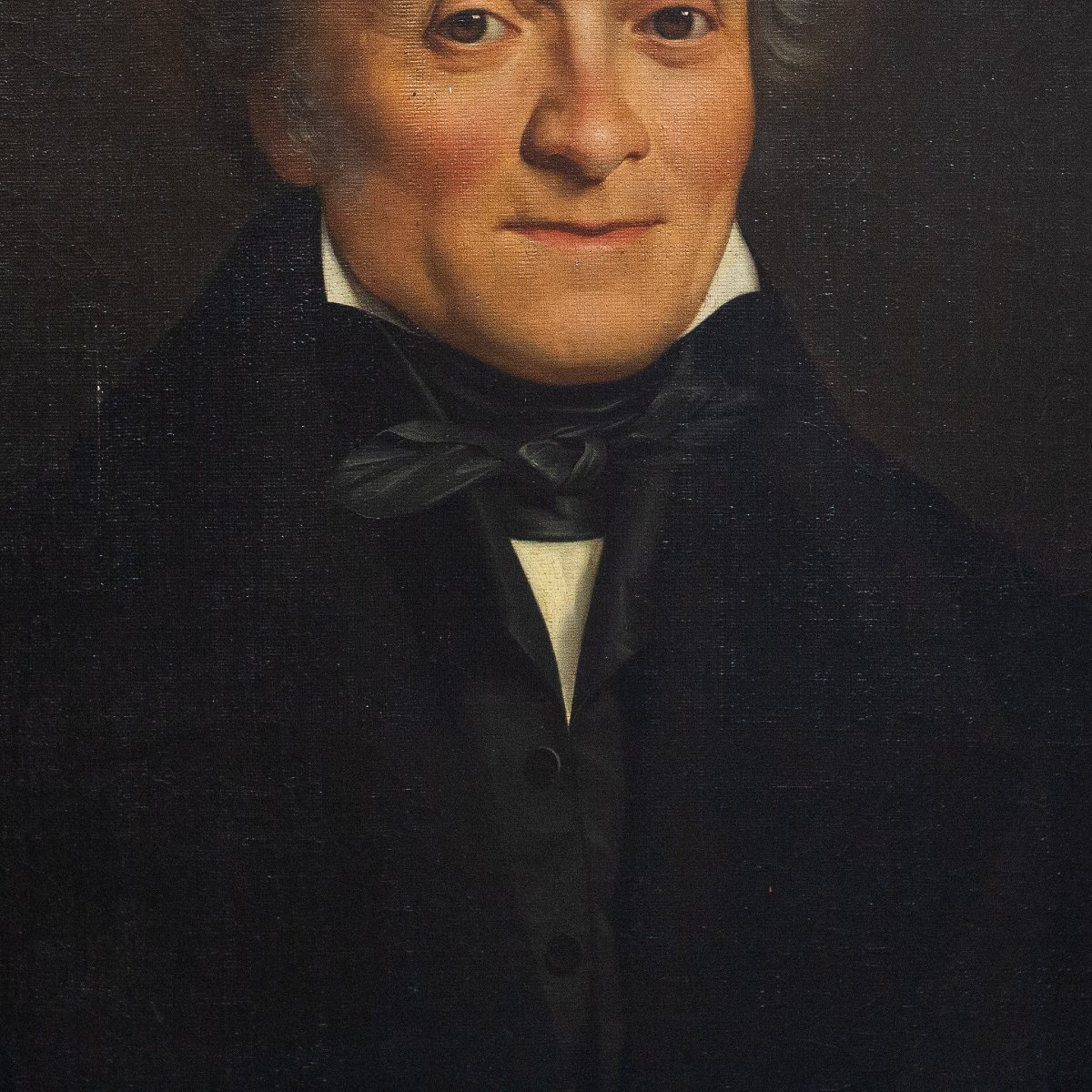 "Ritratto di Gentiluomo Borghese", olio su tela, Epoca XIX Secolo-photo-1